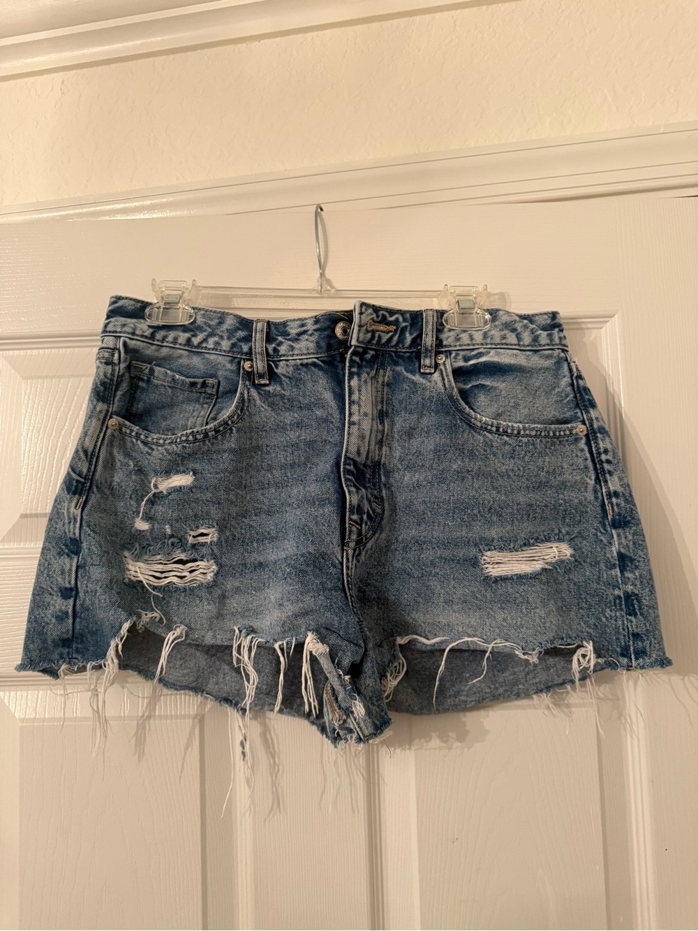 Distressed Denim Women’s Shorts - Blue